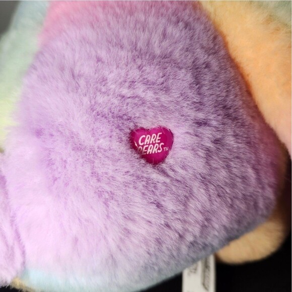 Care Bears Togetherness Bear 14" Plush Rainbow Fur Love All Belly Badge - Picture 4 of 7
